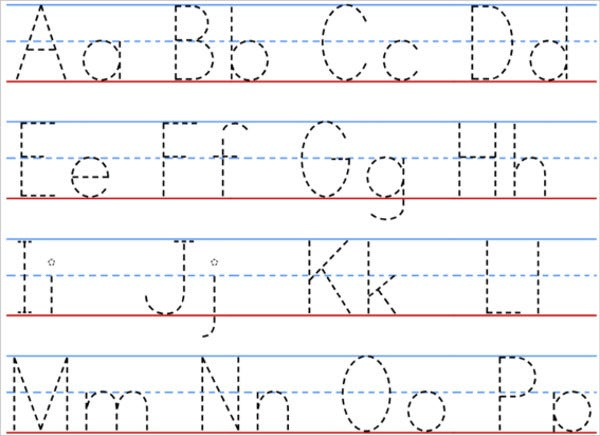 Alphabet Letters Printable Free Tracing