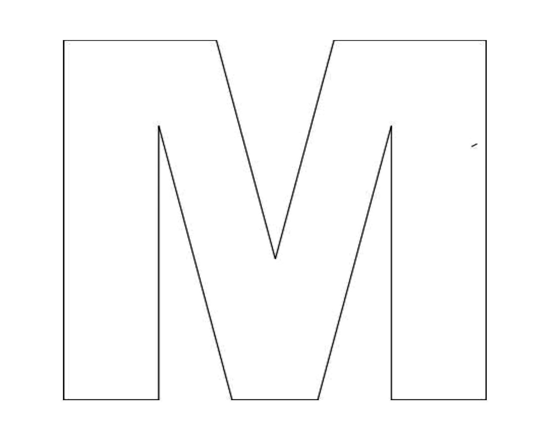 Alphabet Letter M Template For Jpg 2 200 215 1 800 Pixels Lettering 