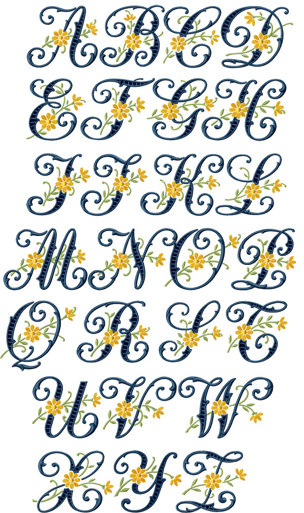 Floral Cutwork Alphabet