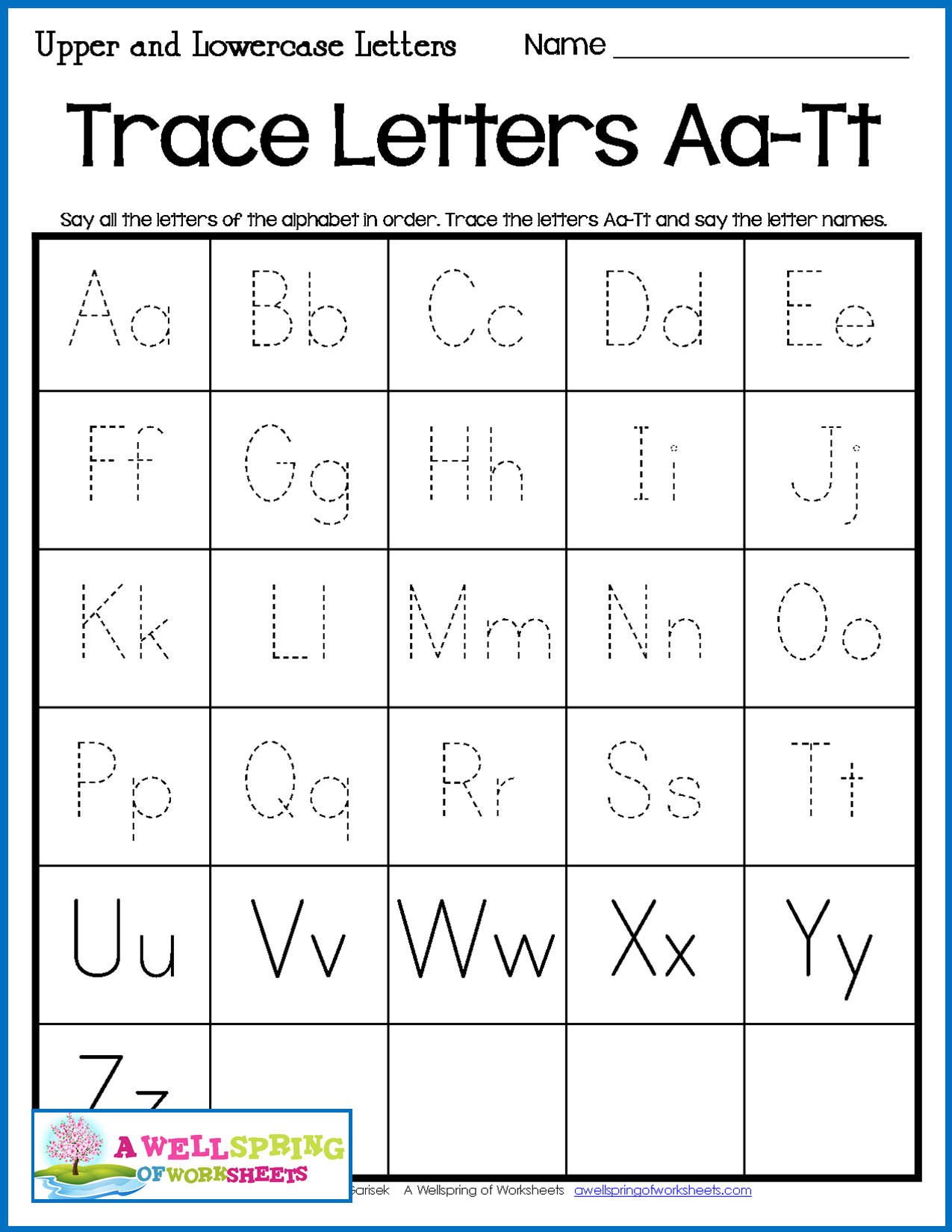 Free Printable Alphabet Letters Upper And Lower Case Tracing 