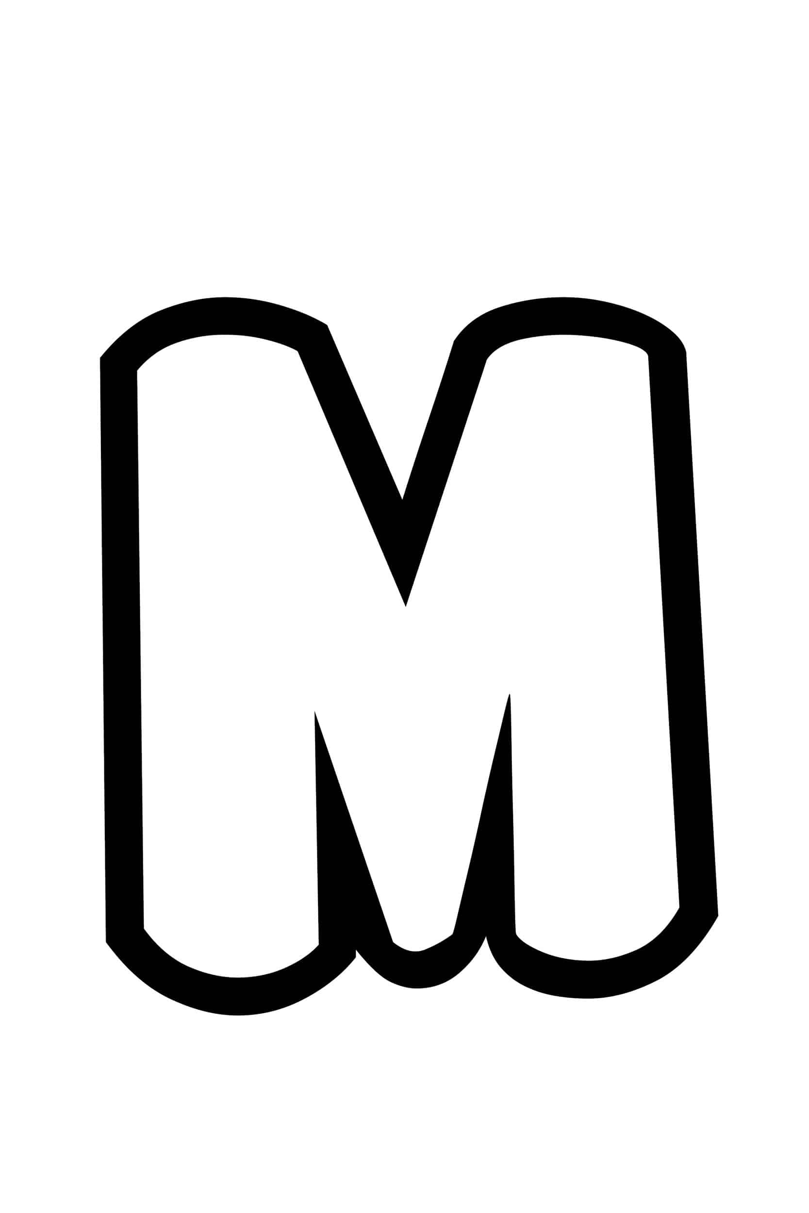 Free Printable Bubble Letter Stencils Bubble Letter M Stencil 