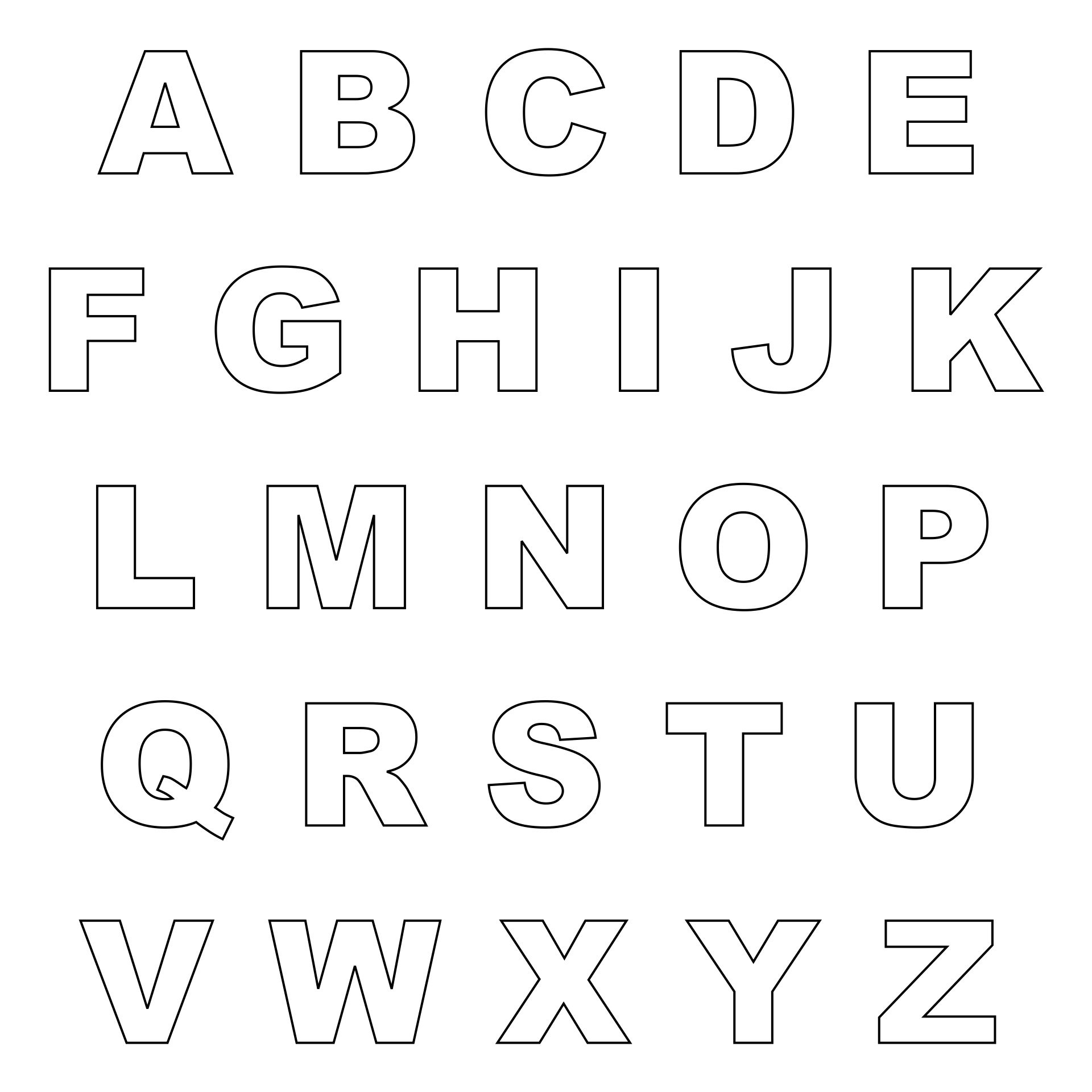 Letter Cut Out Pdf Printable Letters Big Letters 1 Character Per Page