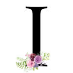 Letter I Floral Alphabet Instant Digital Download Letter I Floral