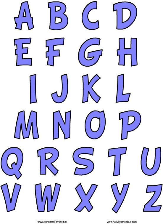 Printable Bubble Letters Alphabet Alphabets For Kids Printable Blue 
