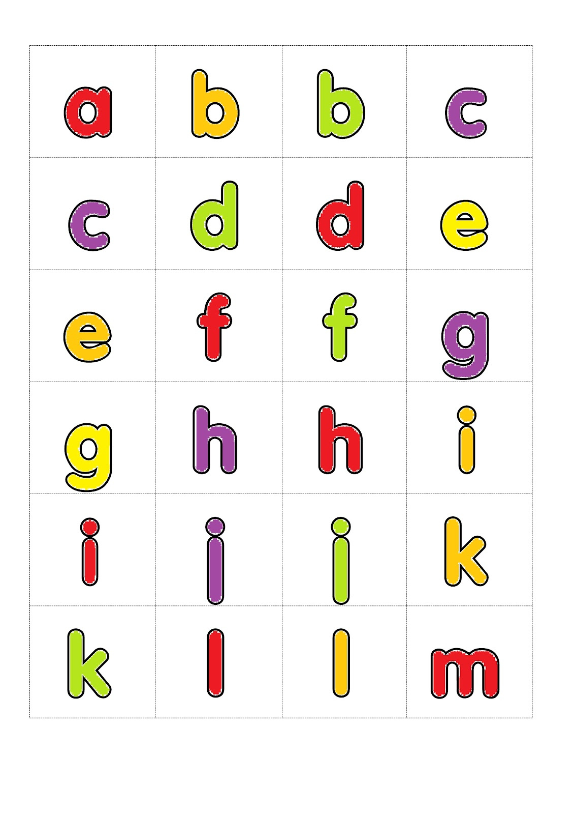 Small Alphabet Letters 101 Printable