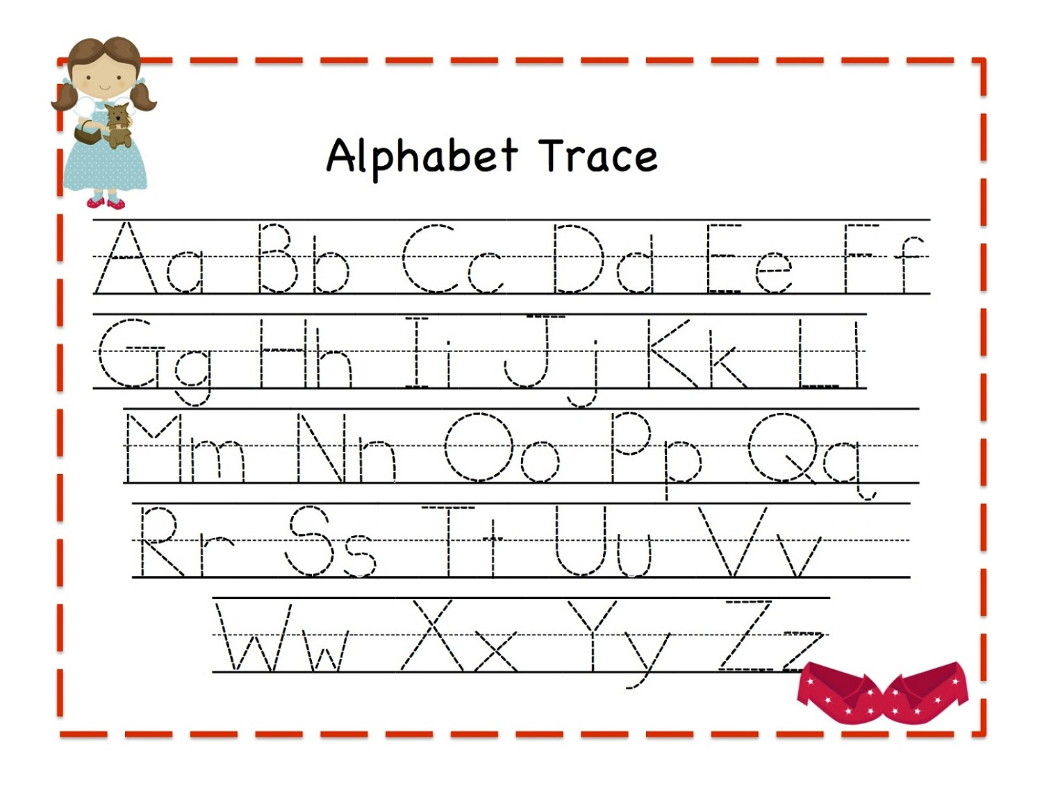 Trace Alphabet Letters For Children Activity Shelter