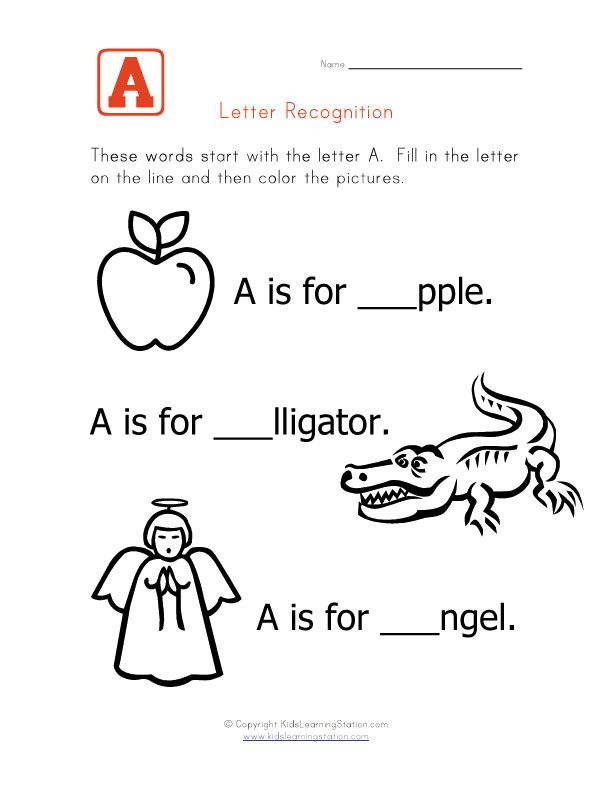 Words That Start With The Letter A Kids Write In The Letter A To Go 