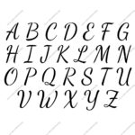 1950S Cursive Script Uppercase & Lowercase Letter Stencils A Z 1/4 In Printable Cursive Alphabet Stencils