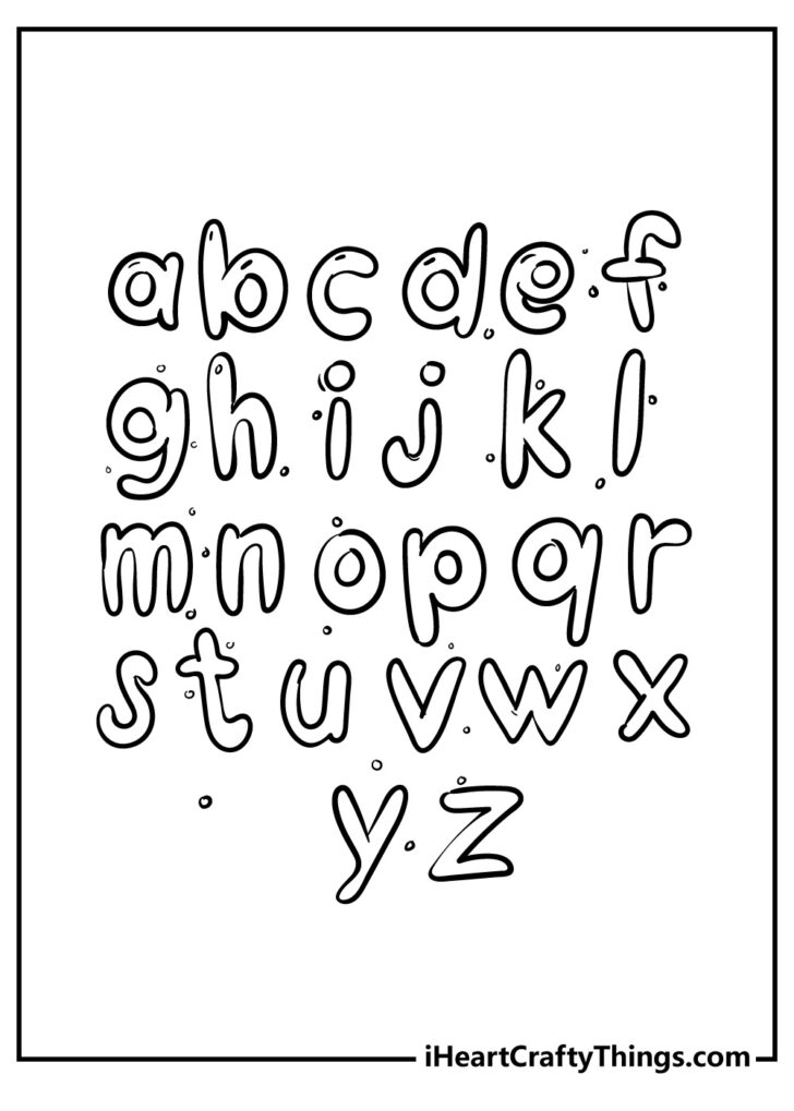 Lower Case Alphabet Coloring Pages Printable