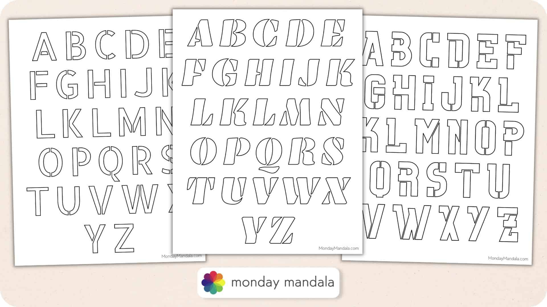 250 Letter &amp;amp; Number Stencils (Free Pdf Printables) for Printable Alphabet Stencils For Painting