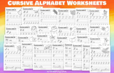 26 Cursive Alphabet Writing Worksheets From A To Z | Mrs. Merry inside Cursive Alphabet A To Z Printable