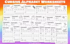 26 Cursive Alphabet Writing Worksheets From A To Z | Mrs. Merry with regard to Printable Cursive Writing Alphabet Worksheets