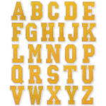 3" Embroidered Iron On Letter Patches, Alphabet Appliques, Letter Intended For Free Printable Yellow Alphabet Letters
