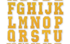 3" Embroidered Iron-On Letter Patches, Alphabet Appliques, Letter intended for Free Printable Yellow Alphabet Letters