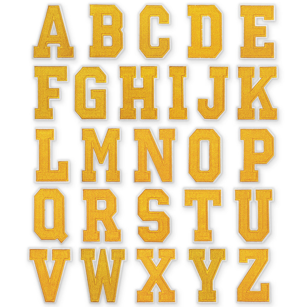 3&amp;quot; Embroidered Iron-On Letter Patches, Alphabet Appliques, Letter intended for Free Printable Yellow Alphabet Letters