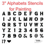 3 Inch Letter Stencils, Symbols, Numbers, Craft Stencils In 3 Inch Alphabet Stencils Printable