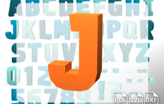 3D Alphabet J – Cut Fold Glue regarding Printable 3D Alphabet Letters