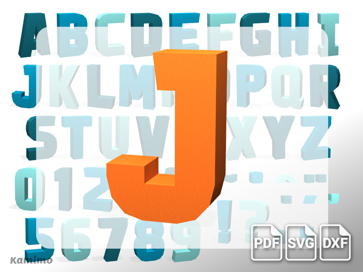 3D Alphabet J - Cut Fold Glue regarding Printable 3D Alphabet Letters