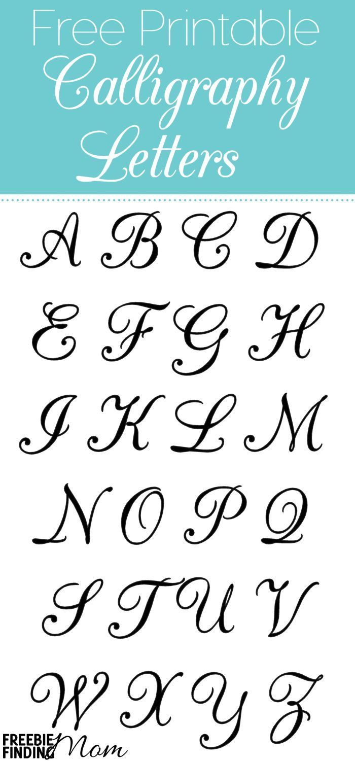 5 Free Printable Alphabet Calligraphy Letters - Freebie Finding Mom within Printable Free Printable Calligraphy Alphabet