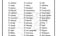 50 Us States Checklist – Etsy India throughout Printable Alphabetical List of States