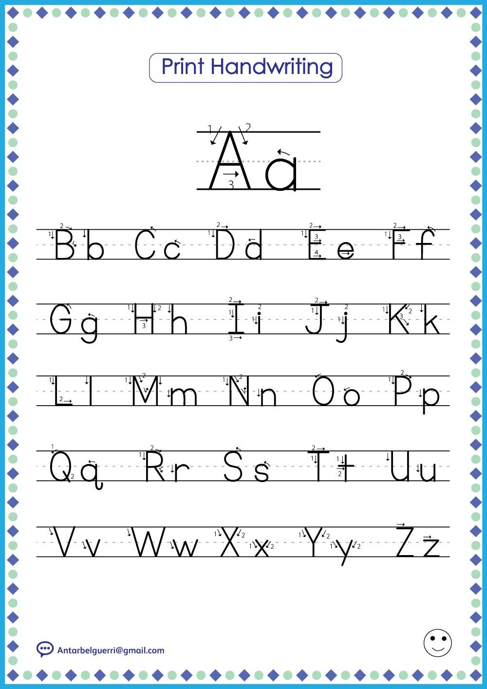 8 Print Handwriting Practice Ideas | Print Handwriting, Lowercase for Printable Handwriting Alphabet Letters