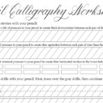 9 Free Calligraphy Practice Sheets Throughout Calligraphy Alphabet Practice Sheets Printable Free