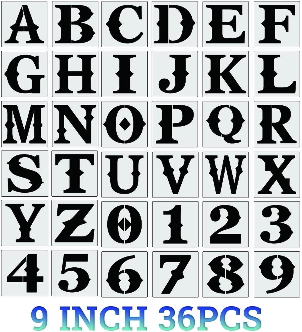 9 Inch Large Letter Stencils Alphabet Stencils Reusable Stencil with Large Printable Alphabet Stencils