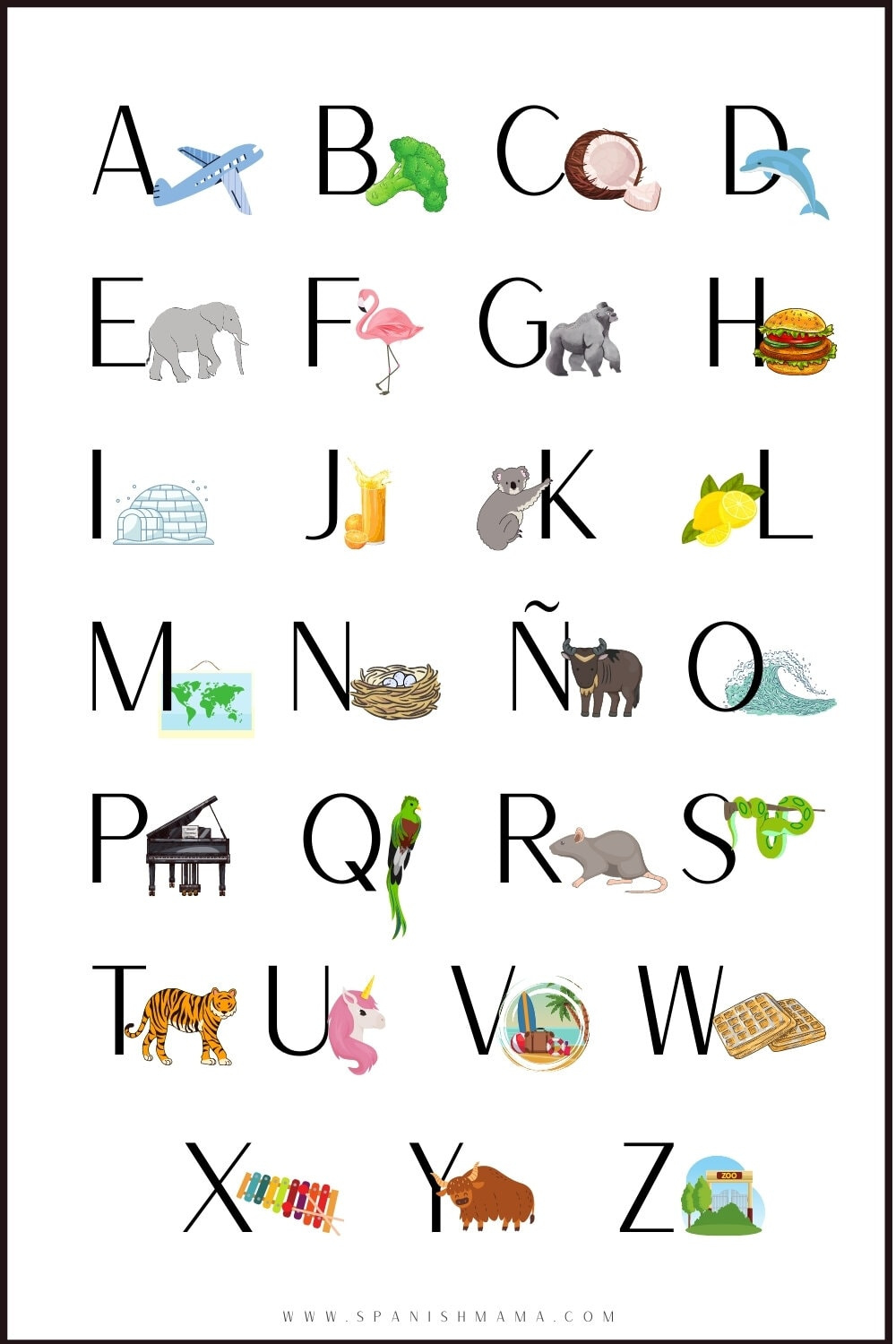 A Guide To The Alphabet In Spanish With Free Printables with Spanish Alphabet Letters Printable