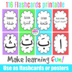 A Muslim Homeschool: Printable Arabic Alphabet Flashcard / Posters Throughout Arabic Alphabet Cards Printab