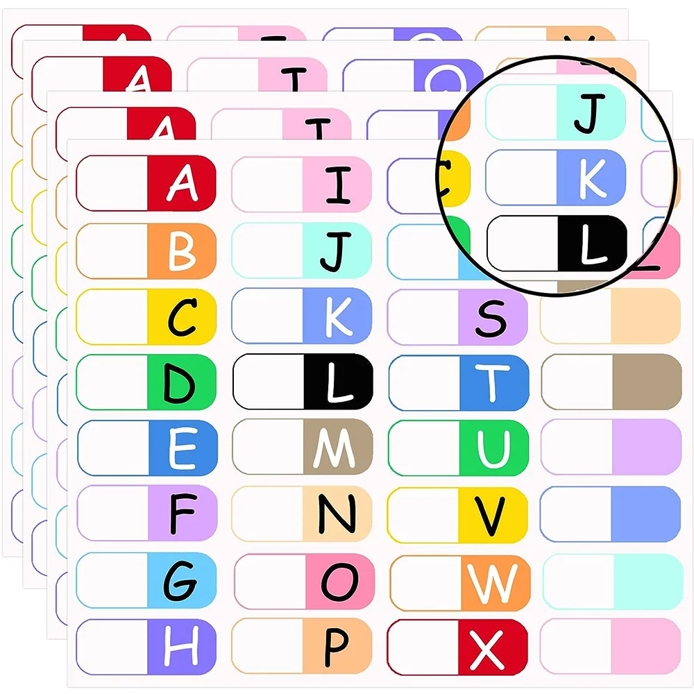 A To Z 26 Letters Index Labels Multicolor Alphabet Tabs 3 Ring Binders Notebook Classify Files Contents Page Address Book Folder - Aliexpress inside Printable Alphabet Labels For Files