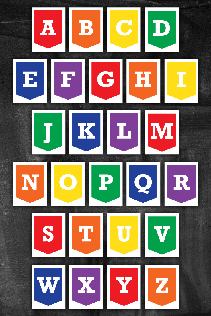 A To Z Free Printable Alphabet Letter Banner - Messy Momma Crafts regarding Free Printable Letters For Banners Entire Alphabet
