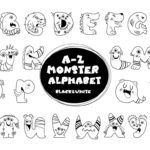 A Z Monster Alphabetmallinka | Thehungryjpeg Throughout Printable Monster Alphabet Letters