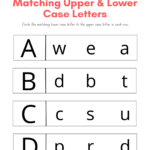 A Z Upper And Lower Case Letter Matching Worksheet For Preschool With Printable Alphabet Matching Worksheets