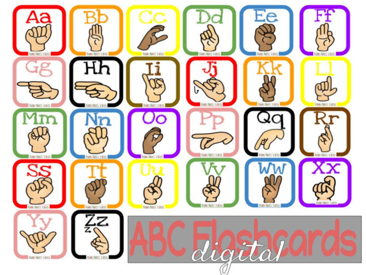 Sign Language Alphabet Flash Cards Printable