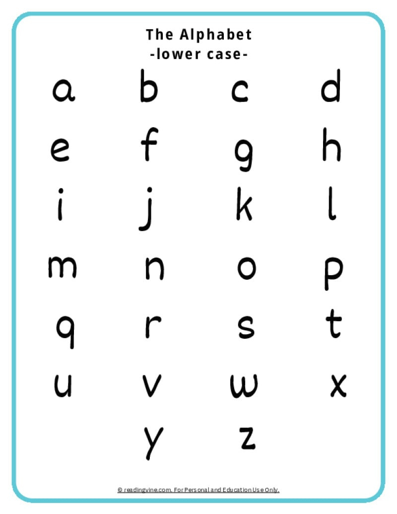 Abc Chart | Alphabet Printable Free Resources with Lower Case Alphabet Chart Printable