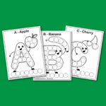 Abc For Dot Marker Coloring Pages Throughout Do A Dot Alphabet Printable