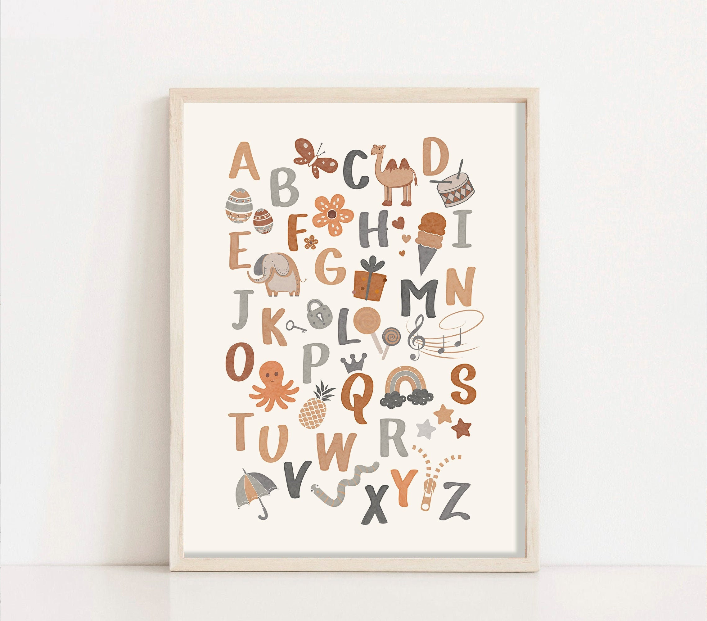 Abc Poster Alphabet Poster Printable Wall Art Alphabet Print regarding Alphabet Wall Art Printable