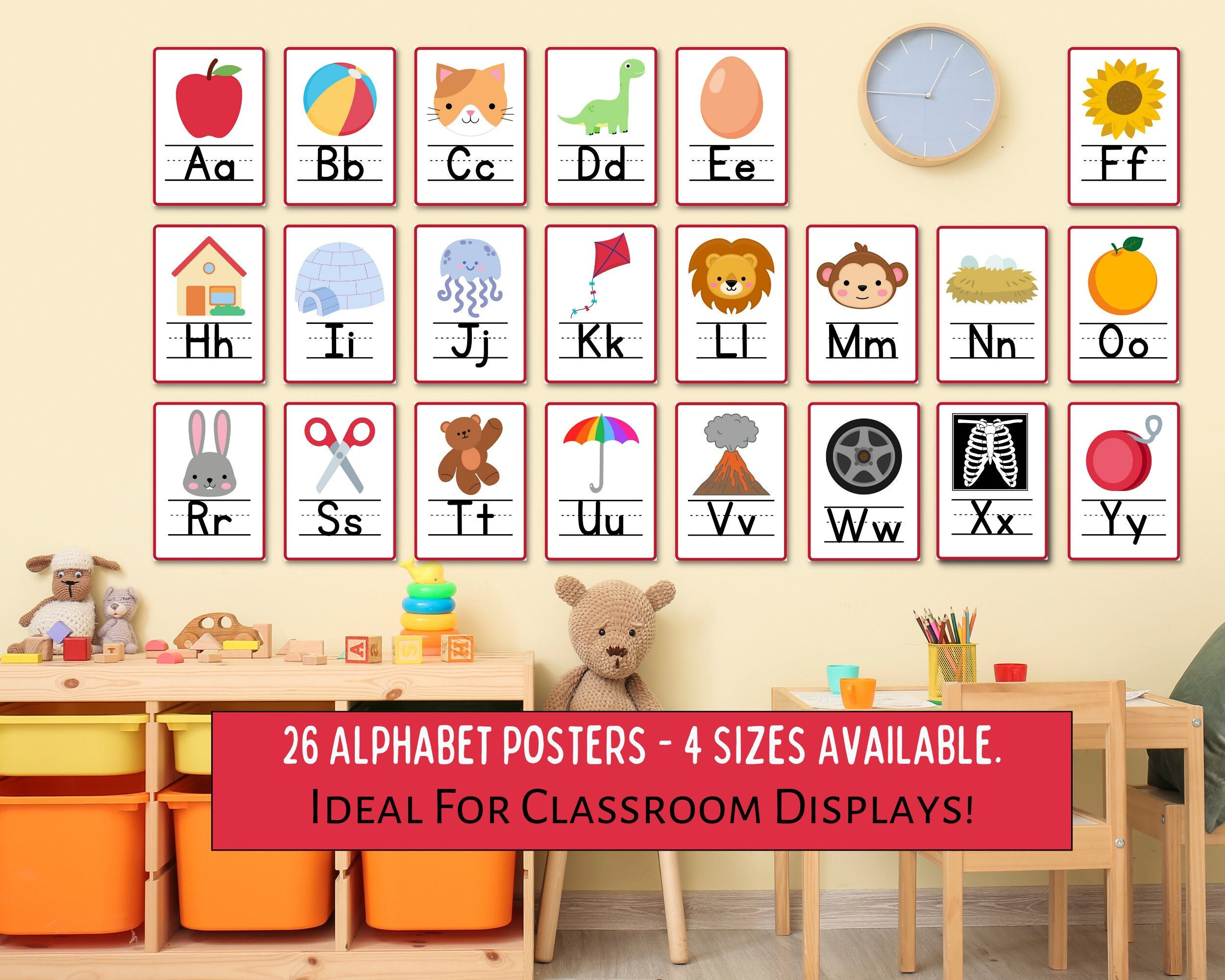 Abc Poster Pack Printable, Classroom Alphabet Display, Bulletin for Alphabet For Classroom Wall Printable