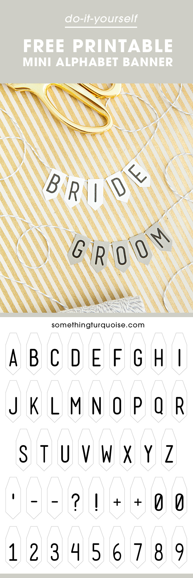Adorable, Free Printable Mini-Alphabet Banner! with Downloadable Free Printable Cake Bunting Alphabet