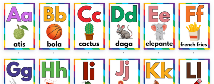 Printable Filipino Alphabet Flash Cards