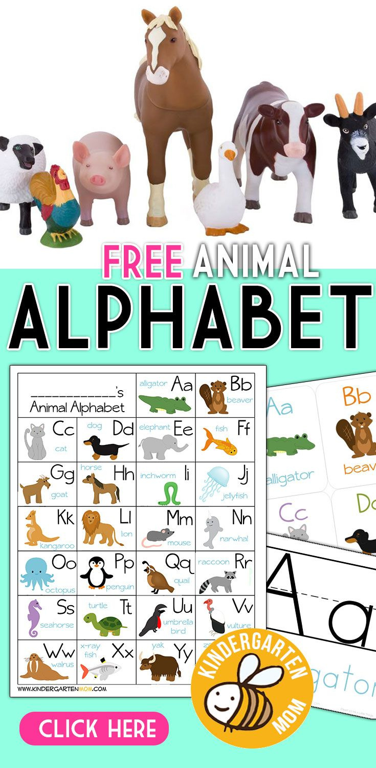 Alphabet Animals - Kindergarten Mom for Free Printable Animal Alphabet Letters