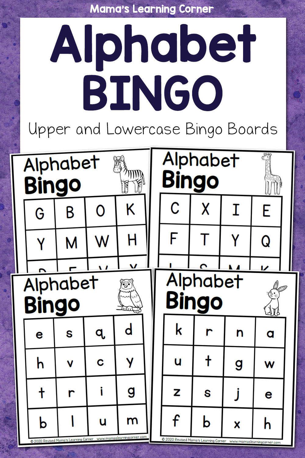 Alphabet Bingo - Mamas Learning Corner for Letter Recognition Alphabet Bingo Printable