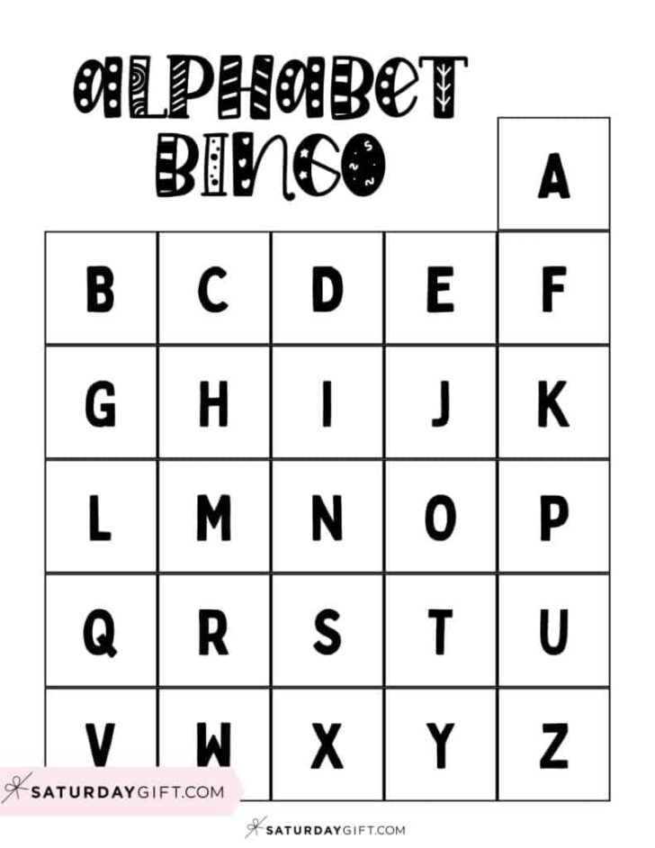 Printable Alphabet Bingo Cards