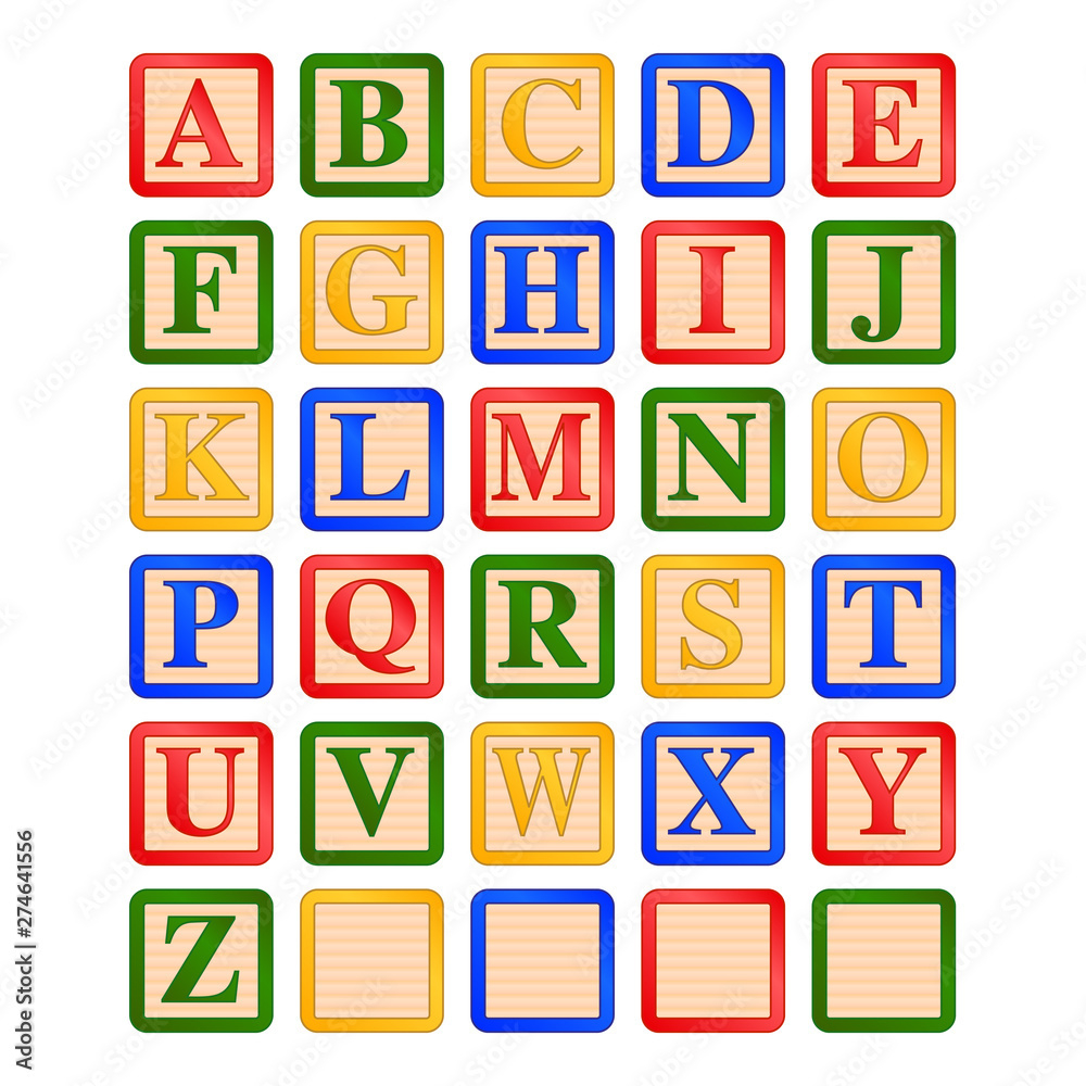 Alphabet Blocks Vector Art &amp;amp; Graphics | Freevector for Printable Alphabet Block Letters