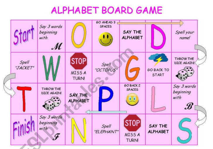 Printable Alphabet Board Game