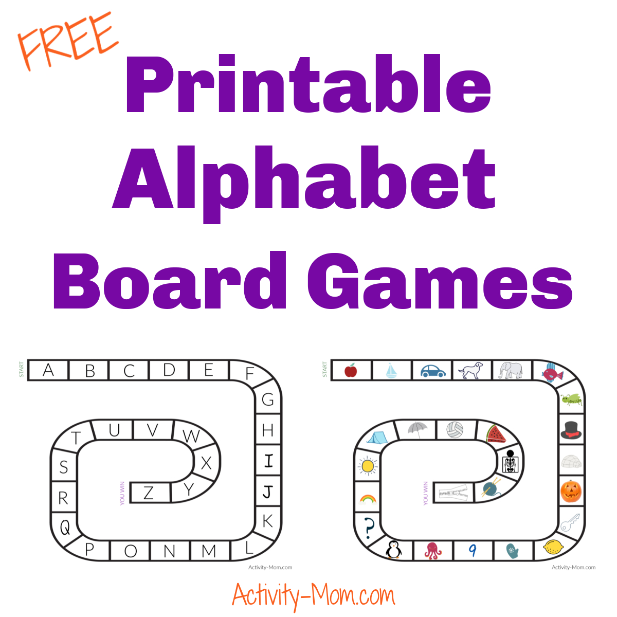 Alphabet Board Game (Printable) - The Activity Mom regarding Printable Alphabet Games For Kindergarten