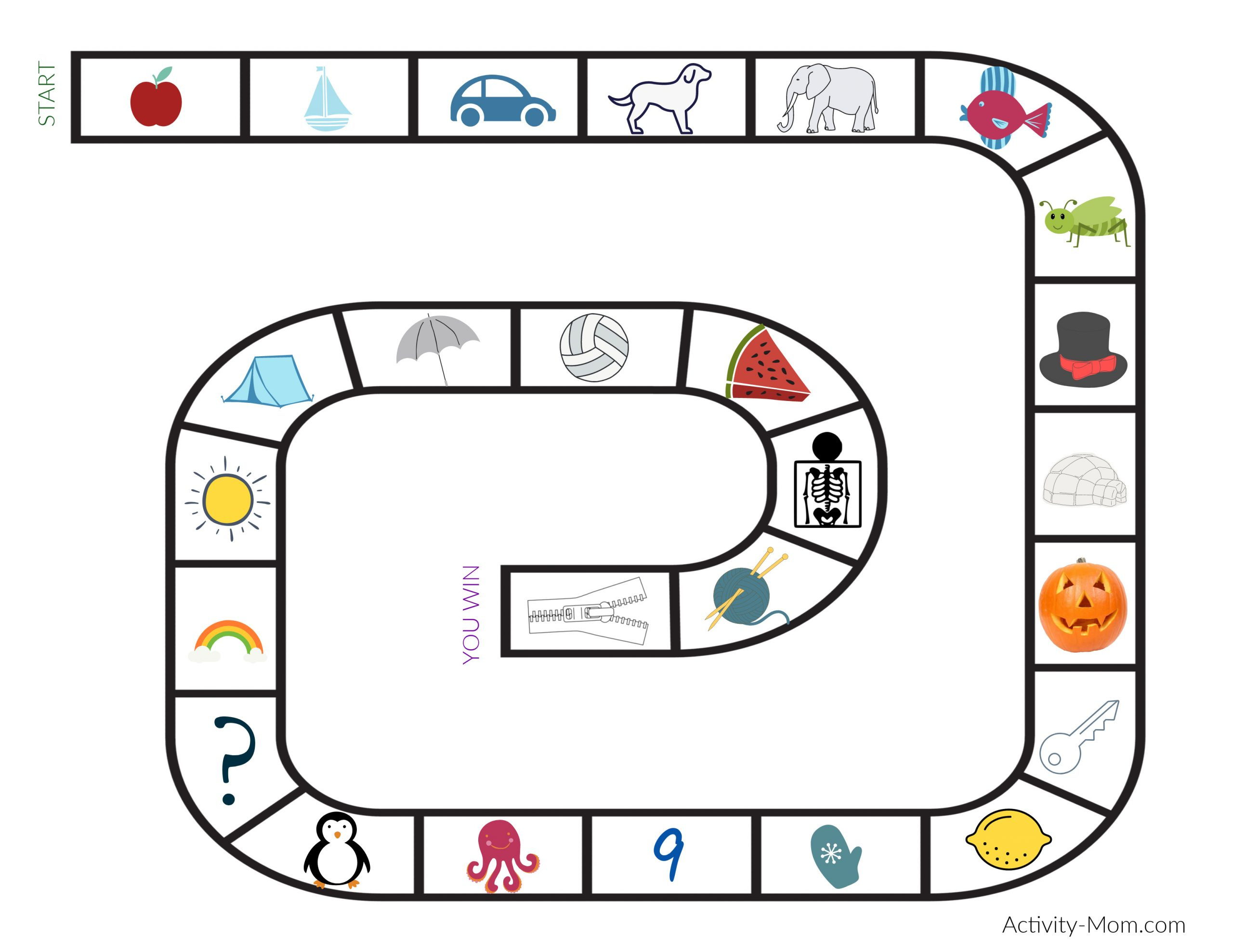 Alphabet Board Game (Printable) - The Activity Mom within Free Printable Alphabet Board Games