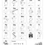 Alphabet Chart   A Z W/ Examples, B&W   Free Reading Charts Inside Fundations Alphabet Chart Free Printable