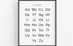 Alphabet Chart Black And White Children'S Bedroom, Nursery Or with regard to Alphabet Black and White Printable