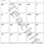 Alphabet Chart: Uppercase And Lowercase | Teachific In Blank Alphabet Chart Printable